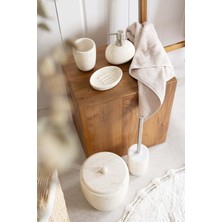 Luna Yuvarlak Banyo Paspası %100 Pamuk 90X90 Ekru