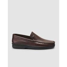 Cabani %100 Hakiki Deri Dikiş Detaylı Kahverengi Loafer Ayakkabı