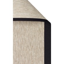 Eko Halı Ventura Vnt 2703 L.beige Brd Black Hav Vermeyen Kolay Temizlenebilir Bordürlü Sisal Halı