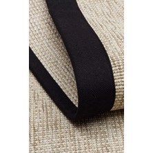 Eko Halı Ventura Vnt 2703 L.beige Brd Black Hav Vermeyen Kolay Temizlenebilir Bordürlü Sisal Halı