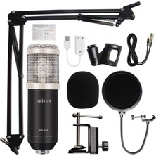 Driton Dri̇ton BM-800 Gri̇ Podcast Ti̇ktok Youtube Yayinci Condenser Mi̇krofon Seti̇