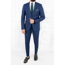 Paco Romano Erkek Slim Fit Sivri Yaka Parlament Yelekli Takım Elbise
