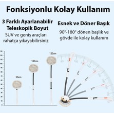 Mefa Ös Teleskopik Mikrofiber Araba Yıkama Fırçası Uzun Saplı Fırçası Oto Mopu