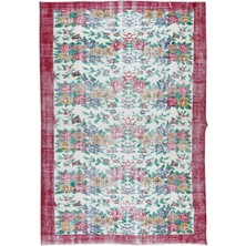 178 x 263  cm  Otantik Çiçek Desenli Eski El Düğümlü Yünlü Halısı, Ofis ve Ev Dekorasyonu Için Halı