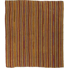 188 x 217  cm  Çizgi Desenli Eski Kilim, Rustik Düz Dokuma Kilim