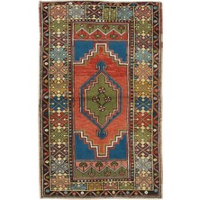 98 x 168  cm  Renkli Eski Yün Halı, El Dokuması Oryantal Halı