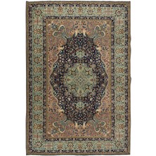 208 x 316  cm  Geometrik Tasarımlı Geleneksel Eski El Yapımı Alan Halısı, El Düğümlü Halı