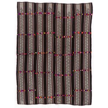 175 x 227  cm  Doğal Yünden Dokunmuş Eski Çizgi Desenli Türk Kilimi 'düz Dokuma'