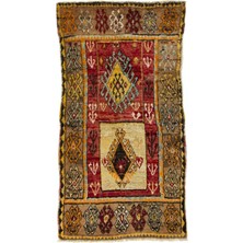 148 x 265  cm  Eşsiz Eski El Yapımı Anadolu Köy Halısı, Geleneksel Alan Halısı