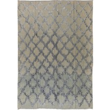 237 x 305  cm  Gri Renkli Elmas Desenli Tiftik Tulu Kilim Halı, Modern Yün Zemin Örtüsü