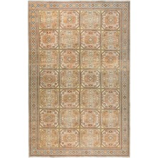 265 x 390  cm  El Düğümlü Eski Kayseri Büyük Yün Halı, Geometrik Tasarım ve Kabile Desenli