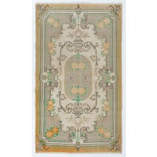 120 x 207  cm  Eşsiz El Düğümlü Eski Çiçek Desenli Halı, El Dokuması Alan Halısı