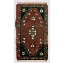 43 x 78  cm  Eski El Yapımı Halı, Dekoratif Paspas Halı, Minder Örtüsü