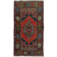 90 x 170  cm  Eski Oryantal Halı, Kabile Stili El Yapımı Yünlü Halı
