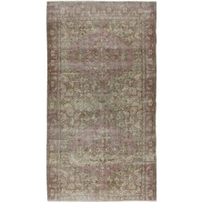 185 x 312  cm  Eski El Yapımı Türk Halısı, Eşsiz Yün ve Pamuk Halı