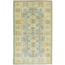 120 x 196  cm  El Düğümlü Eski Türk Milas Halısı,  Yün, Eşsiz El Dokuma Halı