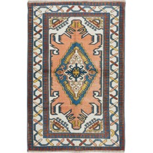 119 x 185  cm  Geometrik Desenli El Yapımı Çağdaş Alan Halısı,  Yün, Modern Halı