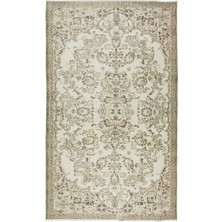 192 x 313  cm  Çiçekli Bahçe Tasarımlı Eski El Yapımı Uşak Halısı, Yünlü Ofis Halısı