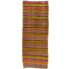 140 x 370  cm  El Dokuma Eski Yolluk Kilim,  Yün Halı, Düz Dokuma Halı, Mutfak Halısı