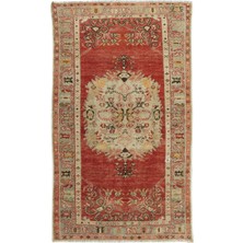 96 x 171  cm  El Yapımı Halı, 1960 Civarı, Eski Yün ve Pamuklu Halı