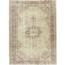 170 x 233  cm  Eski El Yapımı, Madalyon Desenli Oda Ölçüsünde Halı, Güneşte Soldurulmuş Uşak Yün Halı