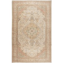 238 x 365  cm  Madalyon Tasarımlı Eski El Düğümlü Yün Alan Halısı, Modern Dekoratif Halı