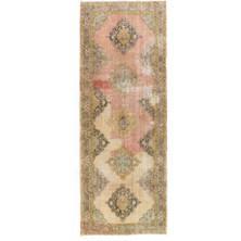 140 x 392  cm  Eşsiz Türk Yolluk Halı, 1950'LERDE Yapıldı. Koridor Dekoru Için El Yapımı Yün Halı