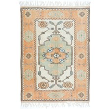 155 x 216  cm  Modern El Düğümlü Geometrik Alan Halısı, Ofis ve Ev Dekorasyonu Için,  Yün