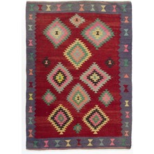 168 x 233  cm  Çok Renkli Düz Dokuma Eski Yün Kilim