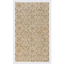 115 x 204  cm  20.yüzyıl Ortası Eski El Dokuma Çiçek Desenli Anadolu Halısı