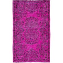 158 x 252  cm , El Yapımı Türk Halısı, Pembe El Dokuması Halı, Modern Yünlü Halı