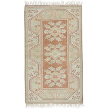 81 x 131  cm  Eski El Yapımı "güneşte Soldurulmuş" Milas Küçük Yünlü Halı