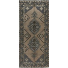 140 x 319  cm  Madalyonlu Eski El Yapımı Koridor Halısı, Geniş Koridor Yolluğu