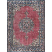 237 x 320  cm  Kırmızı ve Lacivert El Yapımı Eski Anadolu Bölge Halısı Türünün Tek Örneği