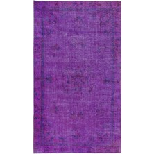 193 x 323  cm  Mor Dış & Iç Mekan Halısı, El Yapımı Halı, El Dokuma Türk Halısı, Eski Yenilenmiş Halı