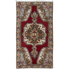 138 x 242  cm  Bordo Kırmızı Geleneksel Halı, 1960'LARDAN Halı, El Yapımı Türk Halısı,  Yün