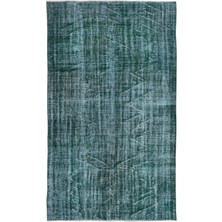 157 x 262  cm  Yeşil Tonlarda El Dokuması Halı, Modern El Düğümlü Halı, Eski Türk Halısı