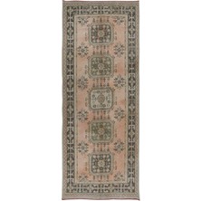 140 x 335  cm  Eski Merdiven Yolluk Halısı, El Yapımı Koridor Halısı, Türk Koridor Halısı
