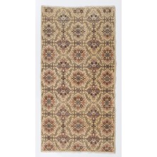 114 x 222  cm  El Dokuma Eski Çiçek Desenli Anadolu Halısı