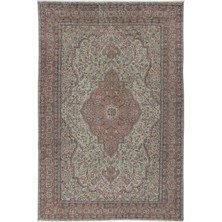 223 x 325  cm  Benzersiz Eski Köy Halısı, El Yapımı Türk Madalyonlu Tasarım Halı