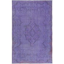 187 x 294  cm  Çağdaş El Yapımı Türk Halısı, Eski El Düğümlü Halı, Mor Ofis Halısı