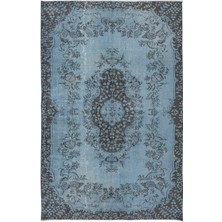 180 x 283  cm  Mavi Oturma Odası Halısı, Yenilenmiş Türk Halısı, El Düğümlü Alan Halısı