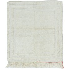 103 x 110  cm  Eski Anadolu Küçük Tülü Halı,  Doğal Yün, Minimalist Düz Bej Vurgulu Halı