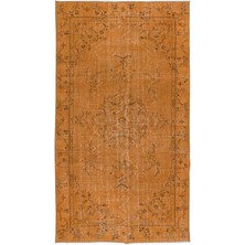 165 x 290  cm  Çağdaş El Dokuması Turuncu Halı, Oturma Odası Dekoru Halı, Salon Halısı