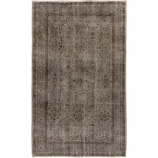163 x 268  cm  Gri Renkli Anadolu Halısı, El Dokuması Çiçek Desenli Anadolu Halı