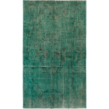 (171 x 276  cm ) Yeşil Tonlarda El Dokuması Halı, Modern Isparta Anadolu Halısı