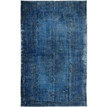 173 x 270  cm  Eski El Yapımı Türk Işi Halı, El Dokuma Mavi Halı