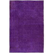 220 x 330  cm  Mor Dış & Iç Mekan Halısı, El Yapımı Halı, El Dokuma Türk Halısı, Eski Yenilenmiş Halı