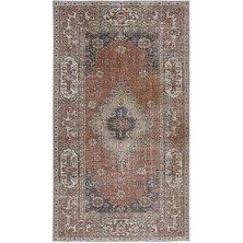 142 x 243  cm  Yüzyıl Ortası Geleneksel El Yapımı Madalyonlu Türk Köy Halısı