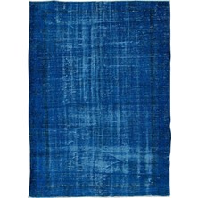178 x 254  cm  Mavi Tonlarda El Dokuması Halı, Modern El Düğümlü Halı, Eski Türk Halısı